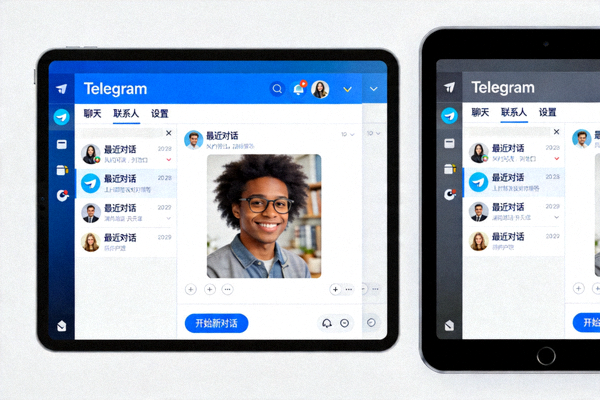 Telegram Desktop 应用程序在 Windows 和 Mac 上的界面预览图